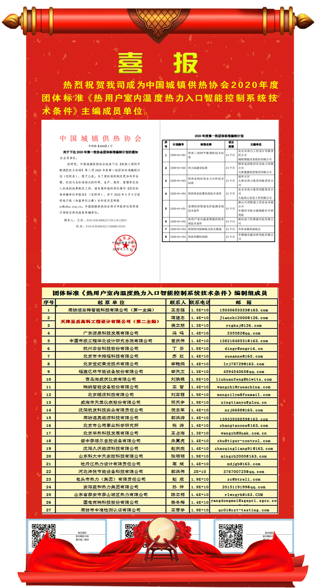 熱烈祝賀我司成為團體標(biāo)準(zhǔn)《熱用戶室內(nèi)溫度智能控制系統(tǒng)技術(shù)條件》的主編成員單位